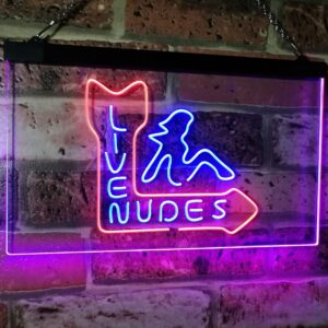 ADVPRO Live Nude Girls Bar Beer Pub Club Décor Dual Color LED Neon Sign Red & Blue 24" x 16" st6s64-i2042-rb