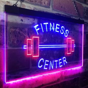 ADVPRO Fitness Center Gym Room Weight Train Dual Color LED Neon Sign Red & Blue 24" x 16" st6s64-i0313-rb