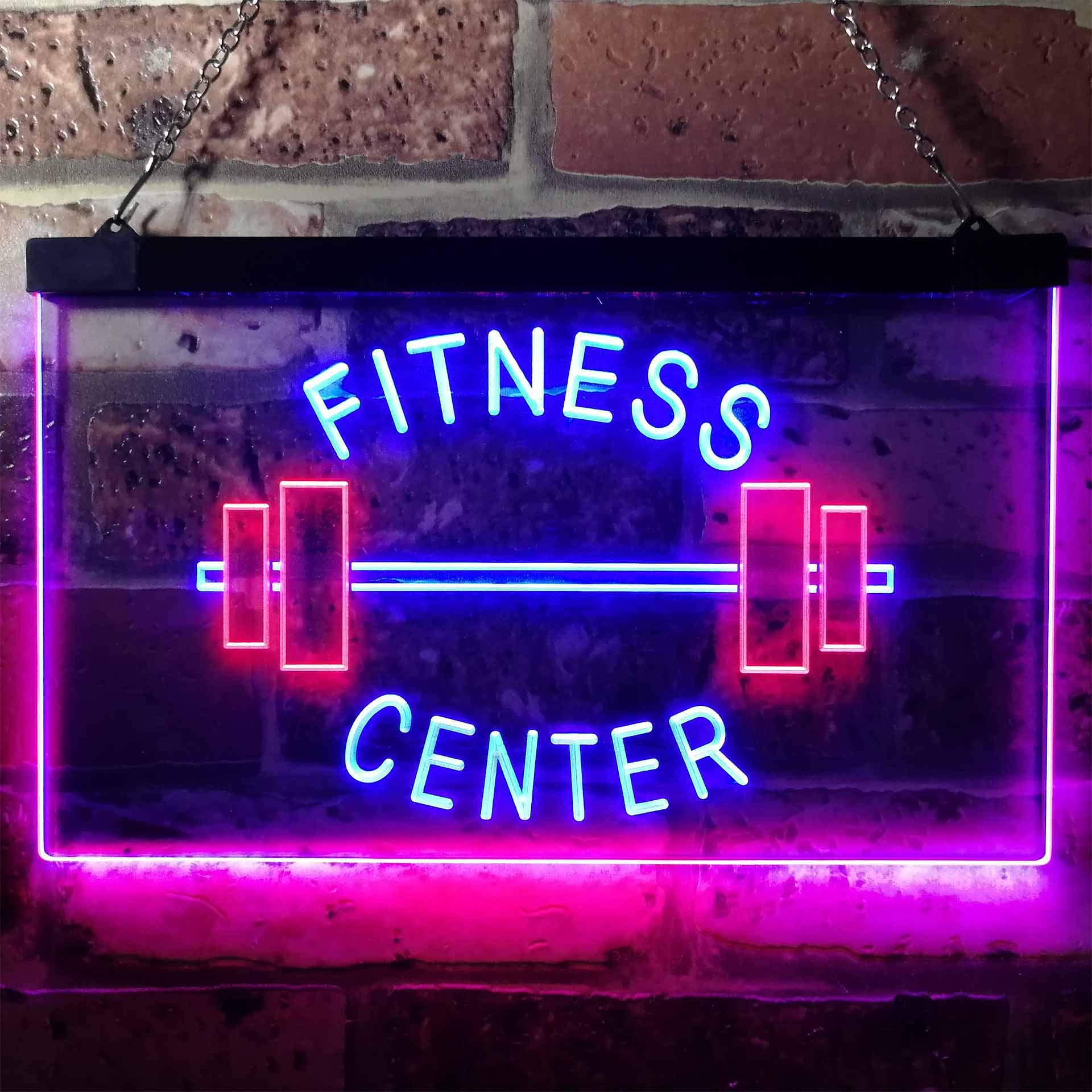 ADVPRO Fitness Center Gym Room Weight Train Dual Color LED Neon Sign Red & Blue 24" x 16" st6s64-i0313-rb