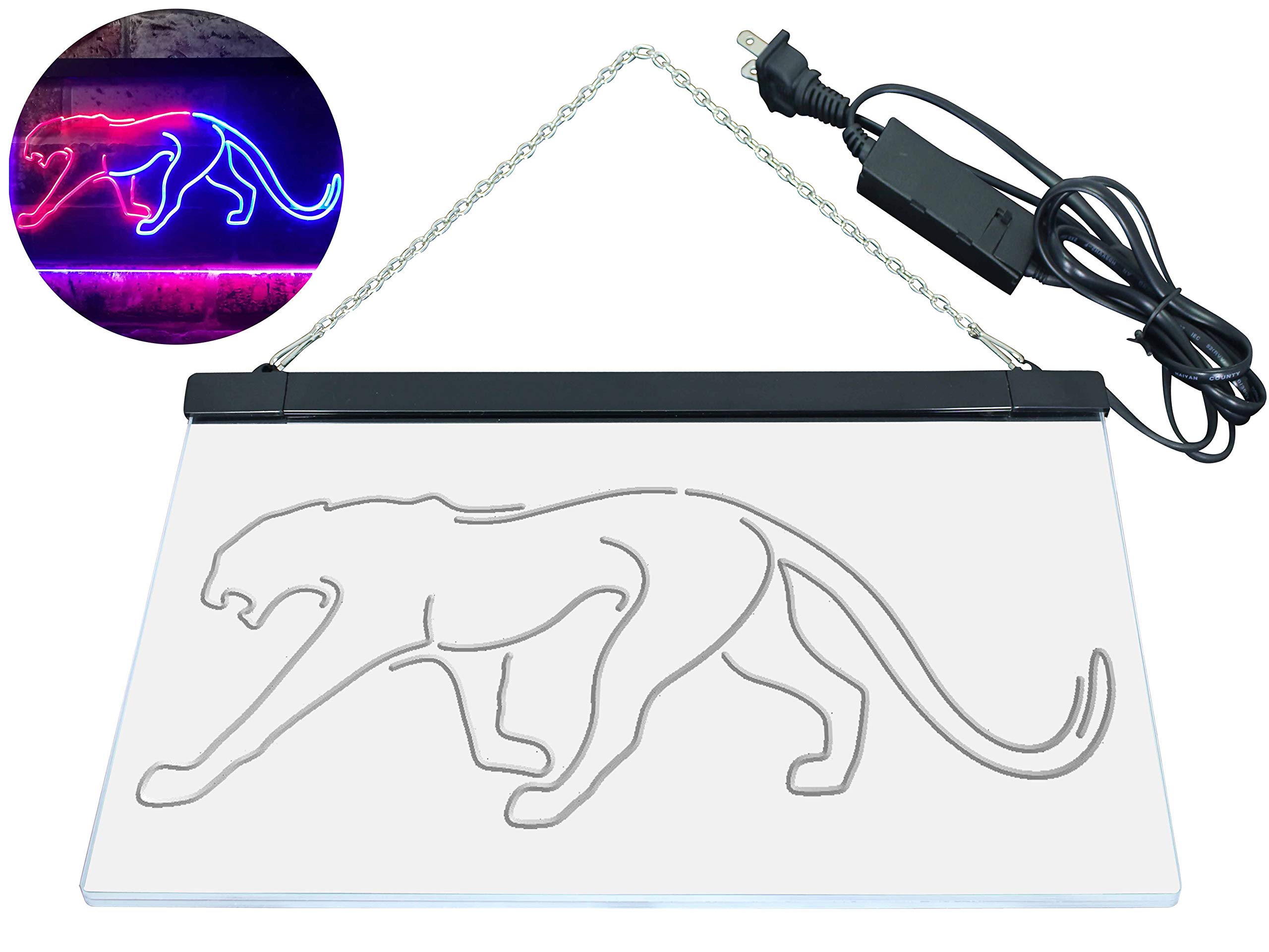 ADVPRO Panthers Animals Home Décor Dual Color LED Neon Sign Red & Blue 24" x 16" st6s64-i3332-rb