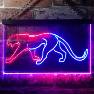 ADVPRO Panthers Animals Home Décor Dual Color LED Neon Sign Red & Blue 24" x 16" st6s64-i3332-rb