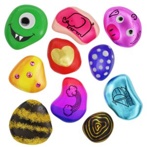 Rock Painting Kit for Kids - Arts and Crafts for Girls & Boys Ages 6-12 - Easter Craft Kits Art Set - Supplies for Painting Rocks - Best Tween Paint Gift Ideas for Kids Activities Age 6 7 8 9 10 11