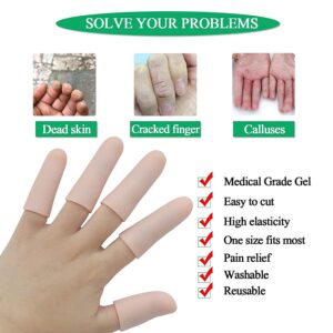 (20PCS)Gel Finger Sleeves,Finger Support,Silicones Finger Protectors,Waterproof,Finger Cots Great for Finger Craking,Finger Trigger.