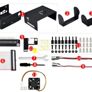 Jetson Nano Metal Case with 5V Cooling Fan Compatible with Jetson Nano Developer Kit B01 (4GB),with Camera Holder Reset,Power Button,for Waveshare IMX219 Series Camera,Wireless-AC8265