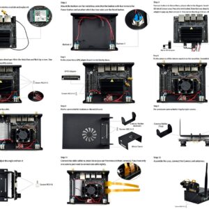 Jetson Nano Metal Case with 5V Cooling Fan Compatible with Jetson Nano Developer Kit B01 (4GB),with Camera Holder Reset,Power Button,for Waveshare IMX219 Series Camera,Wireless-AC8265