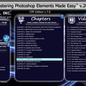 TEACHUCOMP DELUXE Video Training Tutorial Course for Adobe Photoshop Elements 2019- Video Lessons, PDF Instruction Manual, Quick Reference Guide, Testing, Exam, Certificate of Completion