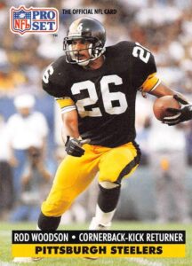 1991 pro set football card #278 rod woodson pittsburgh steelers official nfl trading card