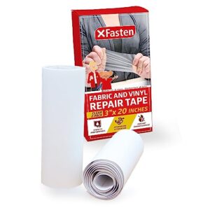 XFasten Fabric and Vinyl Repair Tape, Clear, 3-Inches by 20-Inches (2-Set), Waterproof Vinyl Repair Hole Patch Kit for Tent, Exercise Ball, Kayak, Inflatable Bed, Pool Float, and Airbed Mattress