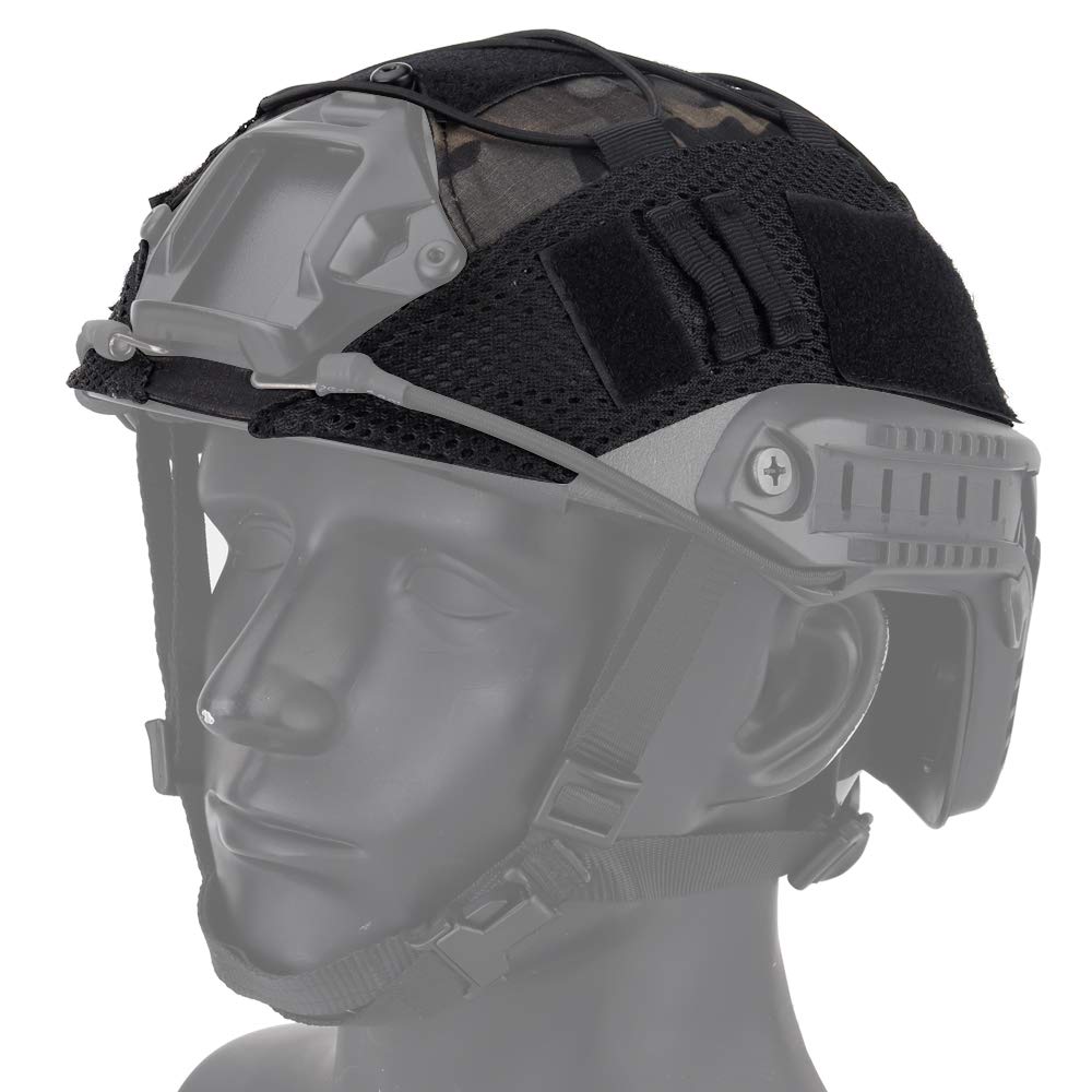 LANZON Tactical Multicam Helmet Cover for Fast Style Helmets (The Helmet is NOT Included) - Multicam Black