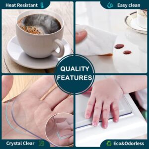 Clear Table Protector for Dining Room Table Wooden Furniture Screen Protection Tabletop Protector Plastic Wipeable Tablecloth Thicken Desk Blotter Cover Mat Protective Vinyl Pad Easy Clean 24x42 inch