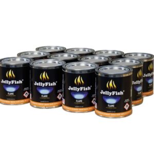 Real JELLYFISH Flame, 12 Cans (13 oz) Fireplace Gel Fuel Made in USA