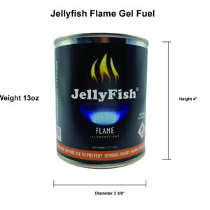 Real JELLYFISH Flame, 12 Cans (13 oz) Fireplace Gel Fuel Made in USA