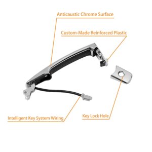 Exterior Door Handle Front Left Driver Side | Smart Entry Keyless | Replacement for 2003-2008 Infiniti FX35 FX45 2003-2007 Nissan Murano 2008-2009 Nissan Rogue | Replaces# 80640-CB01A, 82645-CA000