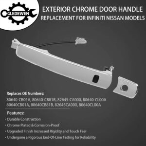 Exterior Door Handle Front Left Driver Side | Smart Entry Keyless | Replacement for 2003-2008 Infiniti FX35 FX45 2003-2007 Nissan Murano 2008-2009 Nissan Rogue | Replaces# 80640-CB01A, 82645-CA000