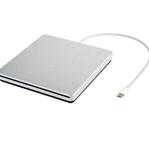 External CD DVD Drive USB C CD DVD Burner/Writer Slim Portable Slot in CD DVD Reader for MacBook Pro/Air/Mac/Laptop/Windows10 (Sliver)