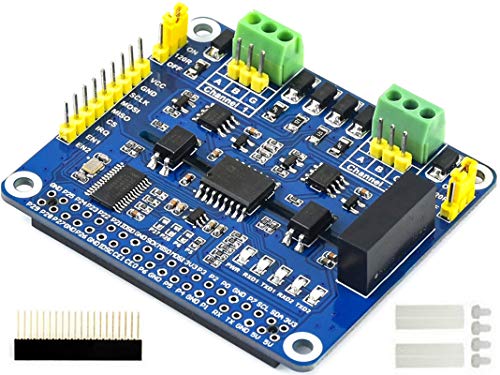 2-Channel Isolated RS485 Expansion HAT,SC16IS752+SP3485 Dual Chip Convert SPI to RS485 Data Rate up to 921600bps Embed Multi Protection Circuits,for Raspberry Pi 4B/3B+/3B/2B/Zero/Zero W