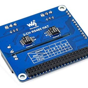 2-Channel Isolated RS485 Expansion HAT,SC16IS752+SP3485 Dual Chip Convert SPI to RS485 Data Rate up to 921600bps Embed Multi Protection Circuits,for Raspberry Pi 4B/3B+/3B/2B/Zero/Zero W