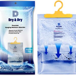 Dry & Dry 5 Pack[14 OZ] Premium Moisture Absorbers Dehumidifiers for Home Dehumidifier for Basement Dehumdifiers for Bedroom Small Dehumidifiers - Dehumidifiers Moisture Absorber