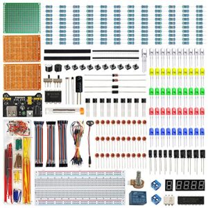 wayintop electronics component fun kit w/e-book, upgraded electronic starter kit with breadboard jumper wires kit, pcb soldering kit, leds & resisitor kit for arduino/for raspberry pi/esp32/esp8266