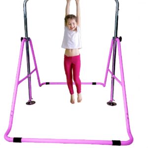 JungleKids Expandable Gymnastics Bars Junior Training Kip Bar Adjustable Height Horizontal Bars Children Folding Training Monkey Bars Child Gym Climbing Tower Playground Balance Bar for Kids Gymnasts