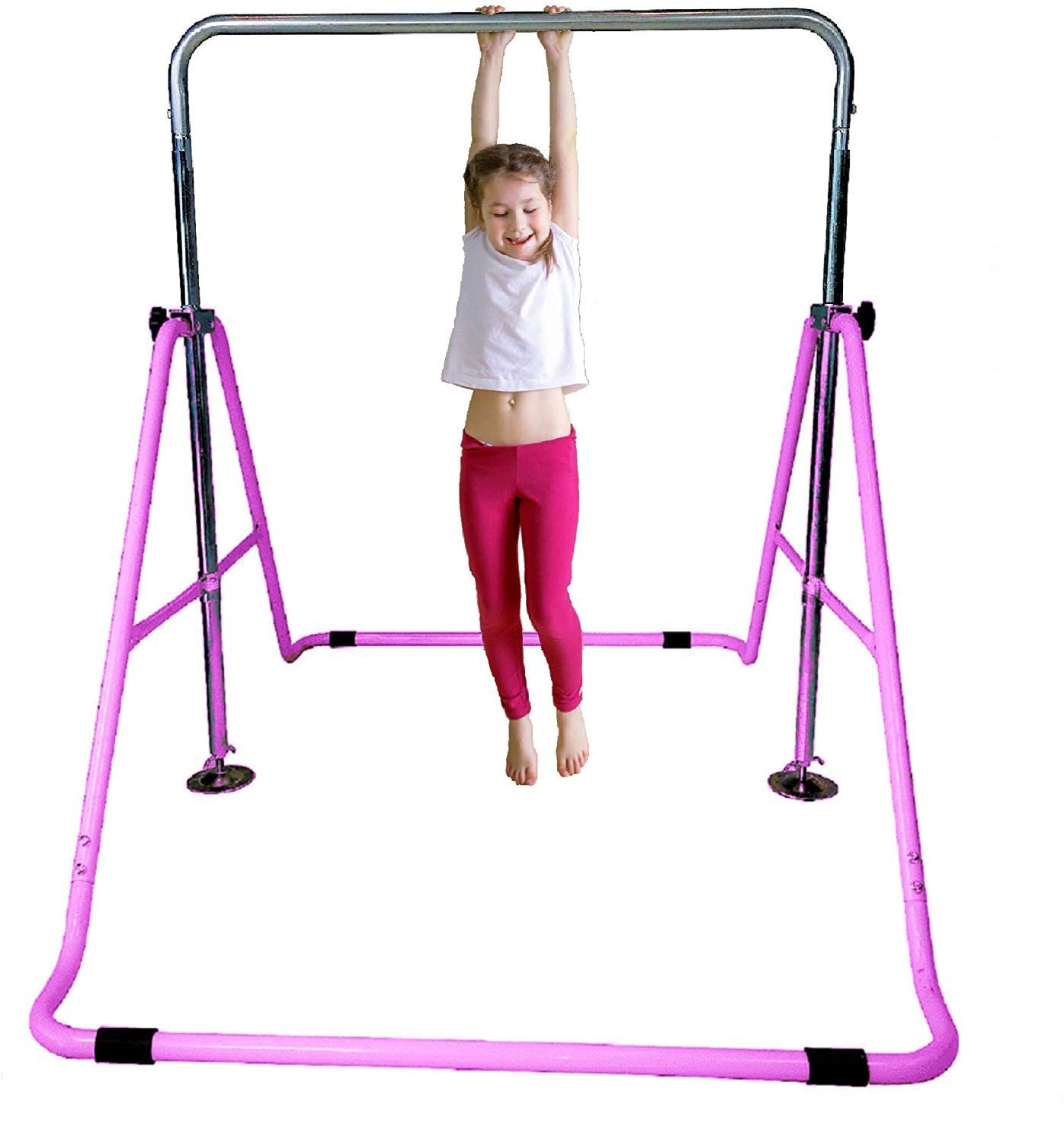 JungleKids Expandable Gymnastics Bars Junior Training Kip Bar Adjustable Height Horizontal Bars Children Folding Training Monkey Bars Child Gym Climbing Tower Playground Balance Bar for Kids Gymnasts