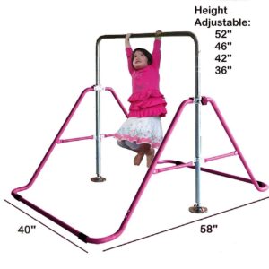 JungleKids Expandable Gymnastics Bars Junior Training Kip Bar Adjustable Height Horizontal Bars Children Folding Training Monkey Bars Child Gym Climbing Tower Playground Balance Bar for Kids Gymnasts