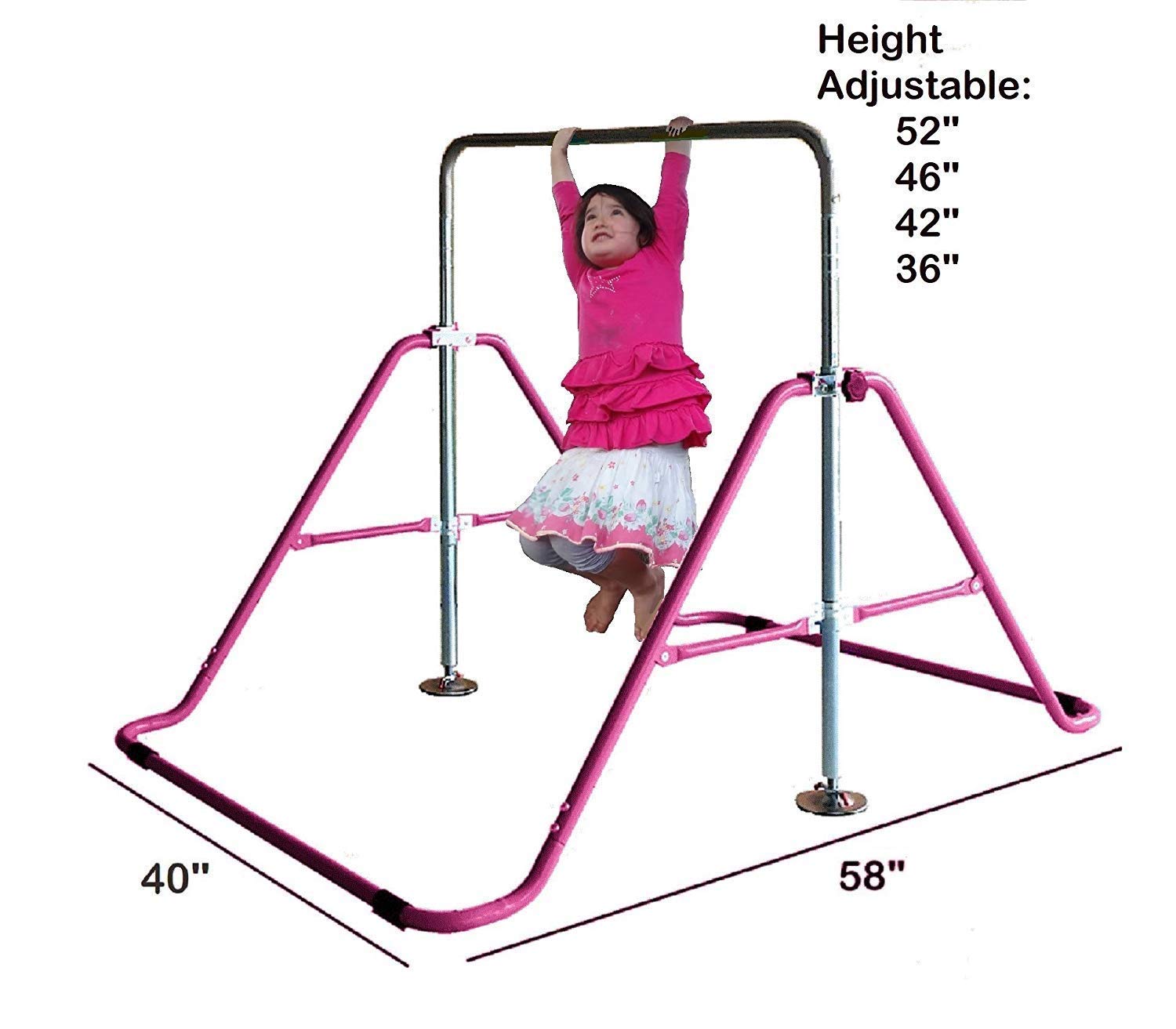 JungleKids Expandable Gymnastics Bars Junior Training Kip Bar Adjustable Height Horizontal Bars Children Folding Training Monkey Bars Child Gym Climbing Tower Playground Balance Bar for Kids Gymnasts