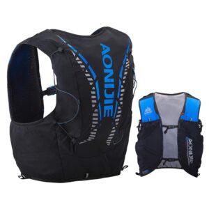 aonijie 2.5l/12l hydration backpack men women running vest pack for outdoor sports hiking climbing cycling marathon (12l# black&blue-l/xl)