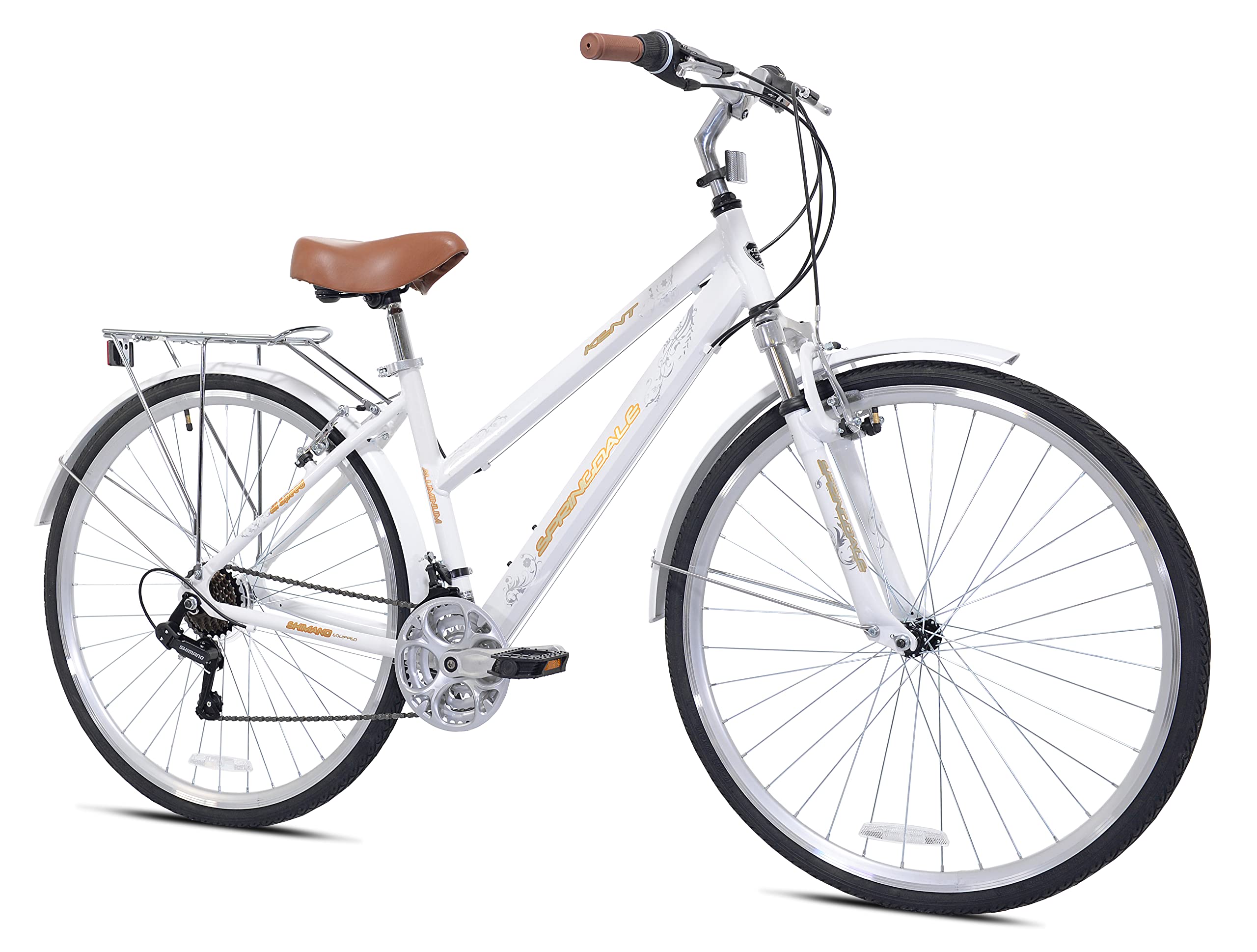 Kent International Springdale Hybrid Bicycle, White, 29 inch