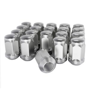 npauto chrome wheel lug nuts 1/2 x 20, 1.38" 3/4" hex conical replacement for ford mustang edge ranger flex explorer e-150 crown victoria, dodge ram 1500, pack of 20