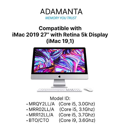 Adamanta 64GB (2x32GB) Memory Upgrade for 2020 Apple iMac 27" w/Retina 5K Display, 2019 Apple iMac 27" w/Retina 5K Display, 2018 Apple Mac Mini DDR4 2666Mhz PC4-21300 SODIMM 2Rx8 CL19 1.2v DRAM RAM