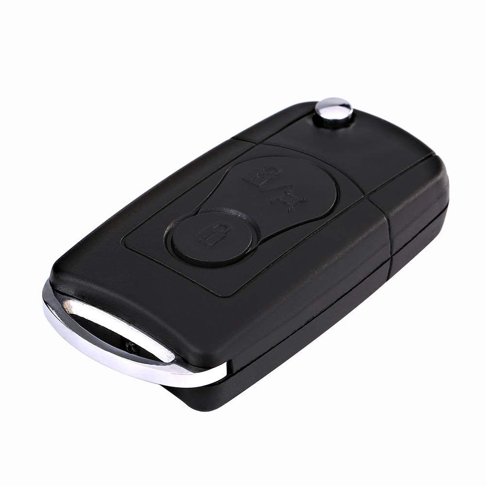 Key Shell, Flip Folding Remote 2 Buttons Car Key Fob Shell Case for Actyon Kyron Rexton