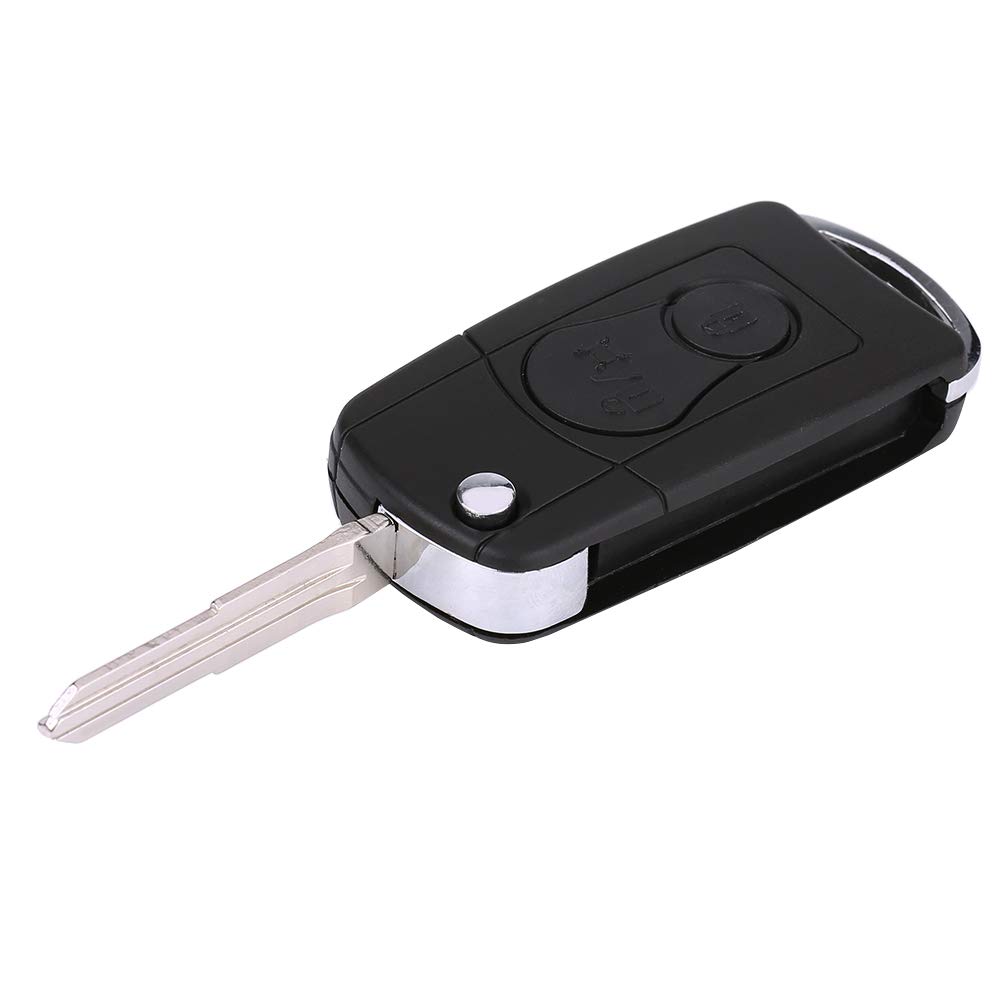 Key Shell, Flip Folding Remote 2 Buttons Car Key Fob Shell Case for Actyon Kyron Rexton