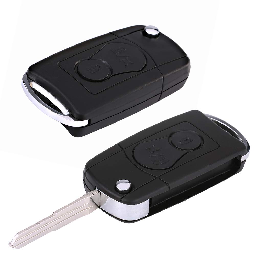 Key Shell, Flip Folding Remote 2 Buttons Car Key Fob Shell Case for Actyon Kyron Rexton