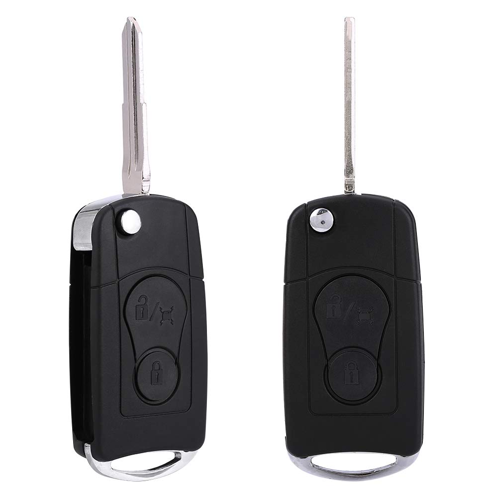 Key Shell, Flip Folding Remote 2 Buttons Car Key Fob Shell Case for Actyon Kyron Rexton