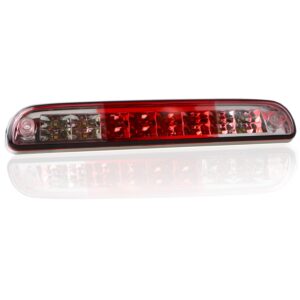 LED 3rd Brake Light For 99-16 Ford F250 F350 F-450 F-550 Super Duty 93-11 Ford Ranger, 01-05 Ford Explorer Sport Trac High Mount Stop Light Cargo Lamp (Chrome Housing Red Lens)