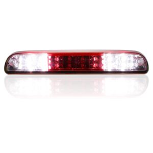 LED 3rd Brake Light For 99-16 Ford F250 F350 F-450 F-550 Super Duty 93-11 Ford Ranger, 01-05 Ford Explorer Sport Trac High Mount Stop Light Cargo Lamp (Chrome Housing Red Lens)