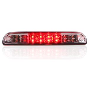 LED 3rd Brake Light For 99-16 Ford F250 F350 F-450 F-550 Super Duty 93-11 Ford Ranger, 01-05 Ford Explorer Sport Trac High Mount Stop Light Cargo Lamp (Chrome Housing Red Lens)