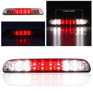 LED 3rd Brake Light For 99-16 Ford F250 F350 F-450 F-550 Super Duty 93-11 Ford Ranger, 01-05 Ford Explorer Sport Trac High Mount Stop Light Cargo Lamp (Chrome Housing Red Lens)