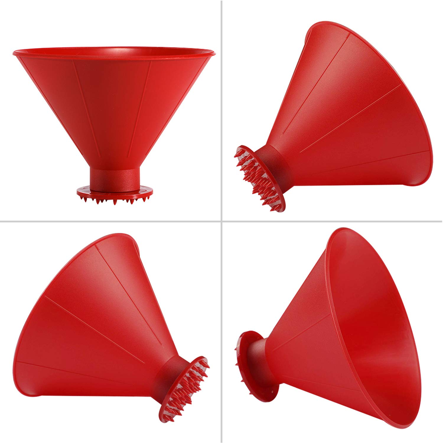 Magical Car Ice Scraper with Funnel,2 Pack Cone Windshield Ice Scrapers,Round Snow Scraper for Car(Red)