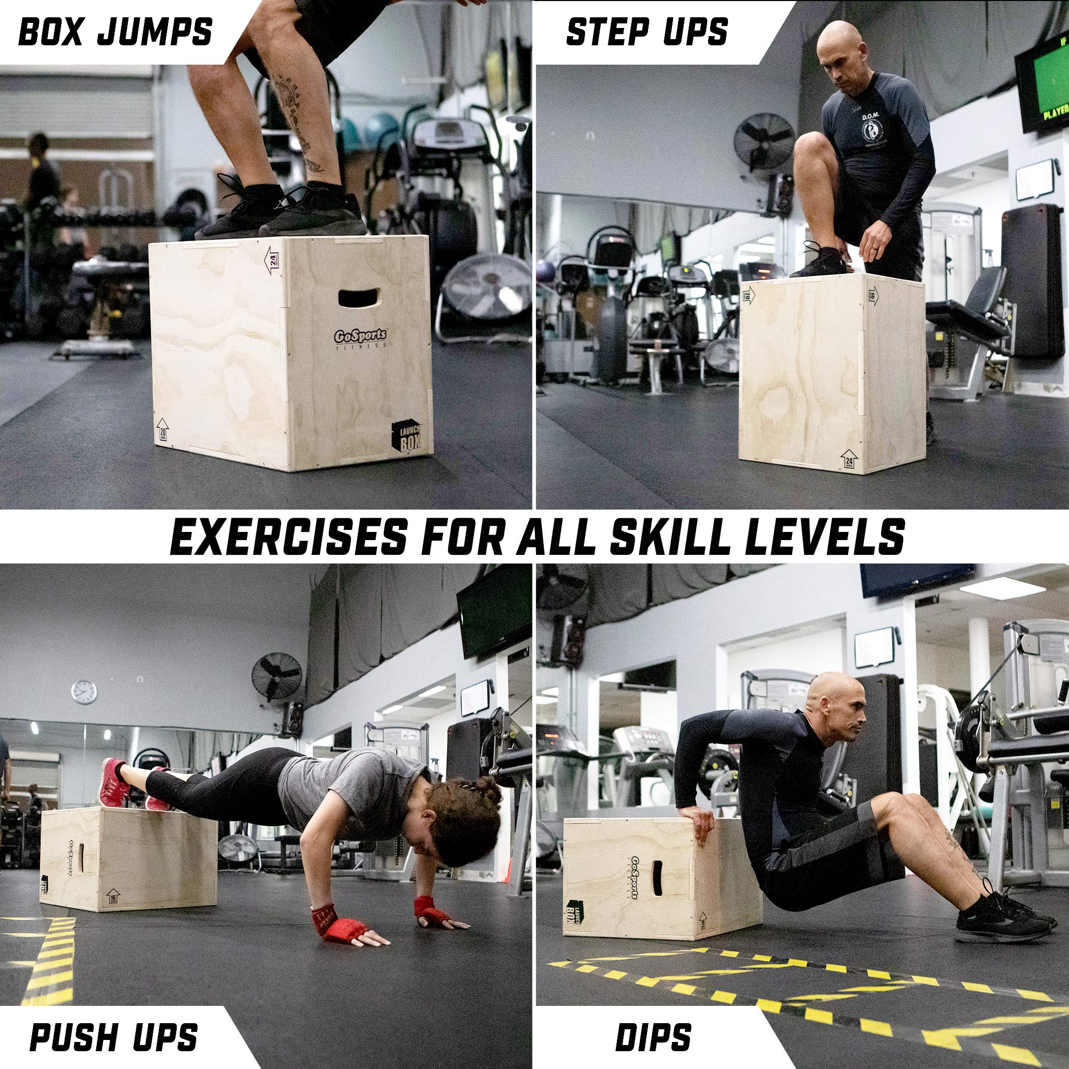 GoSports Fitness Launch Box - 3-in-1 Plyo Jump Box for Exercises of All Skill Levels