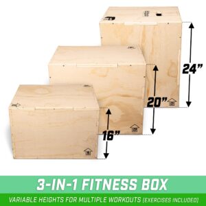 GoSports Fitness Launch Box - 3-in-1 Plyo Jump Box for Exercises of All Skill Levels