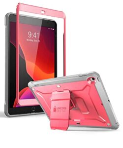supcase for ipad 9th generation case with screen protector (unicorn beetle pro), [built-in stand] heavy duty rugged protective case for ipad 10.2 9th / 8th / 7th generation (2021/2020/2019), pink