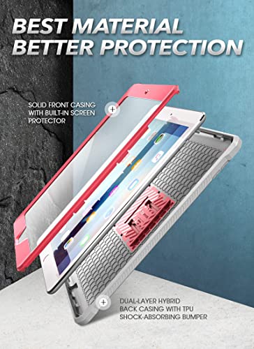 SUPCASE for iPad 9th Generation Case with Screen Protector (Unicorn Beetle Pro), [Built-in Stand] Heavy Duty Rugged Protective Case for iPad 10.2 9th / 8th / 7th Generation (2021/2020/2019), Pink