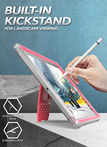 SUPCASE for iPad 9th Generation Case with Screen Protector (Unicorn Beetle Pro), [Built-in Stand] Heavy Duty Rugged Protective Case for iPad 10.2 9th / 8th / 7th Generation (2021/2020/2019), Pink