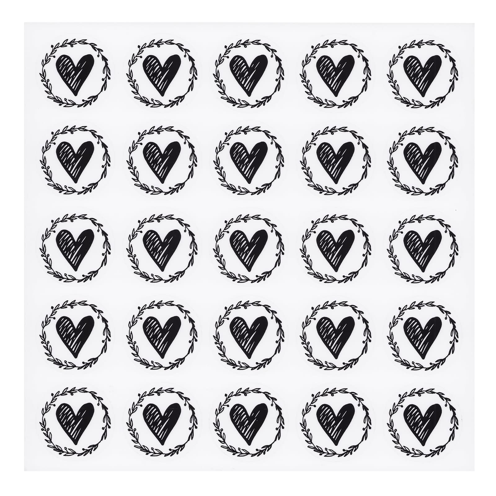 Paper Junkie 250-Pack Heart Stickers for Greeting Cards, Envelope Stickers for Wedding Invites, Thank You Cards, Letters, Clear Vinyl Save The Date Labels (1.25 in)