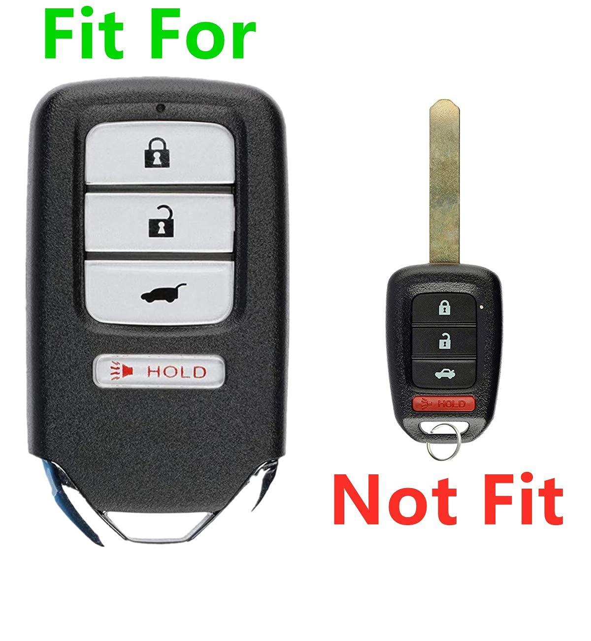 Smart Key Fob Cover Remote Case Keyless Protector Jacket for Honda Accord CR-V HR-V CR-Z 4 Buttons