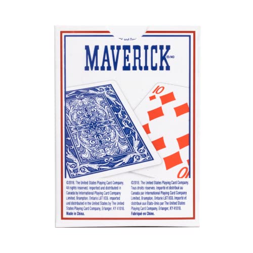 Maverick Playing Cards, Standard Index, Red and Blue, 12 Pack