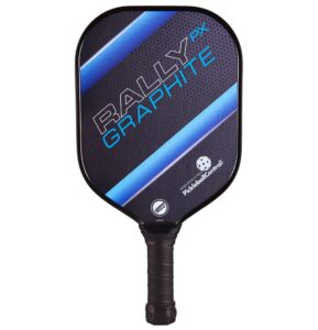 rally graphite pickleball paddle px | polymer composite honeycomb core, graphite carbon face | lightweight | usapa approved | blue