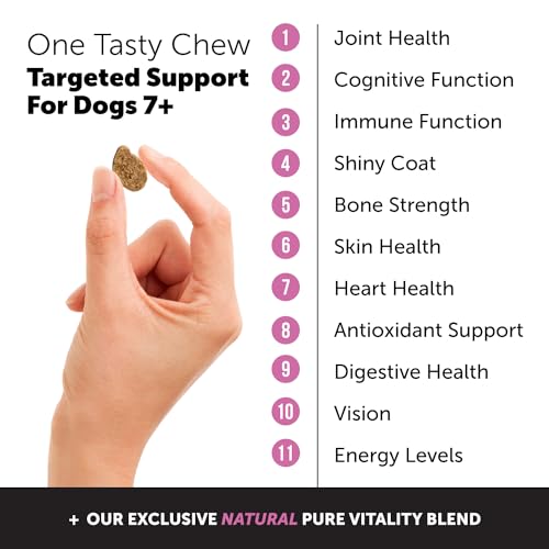 Pet Honesty Senior Dog Multivitamin - Essential Dog Vitamins and Supplements - Glucosamine, Probiotics, Omega Fish Oil for Dogs Health & Heart- Dogs Vitamins Health Supplies (Duck 90 ct)